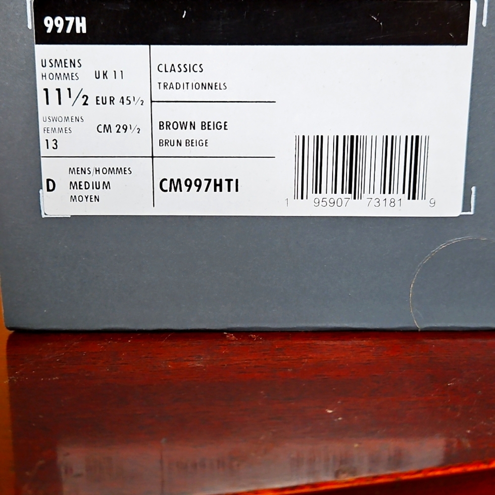 NWT- NEW BALANCE 997H CLASSICS, CORDERA FABRIC BROWN/ BIEGE, SZ. 11.5M - Picture 7 of 7